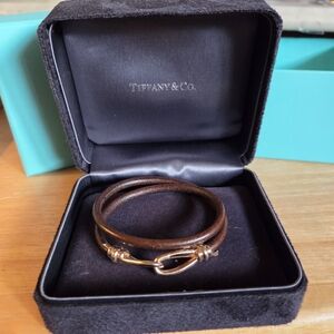 Tiffany & Co. Paloma Picasso Leather And  18k Gold Knot Bracelet